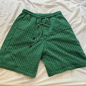 Adidas Size Medium (M) Adidas Men's Green Athletic Sweat Shorts with Textured Pa